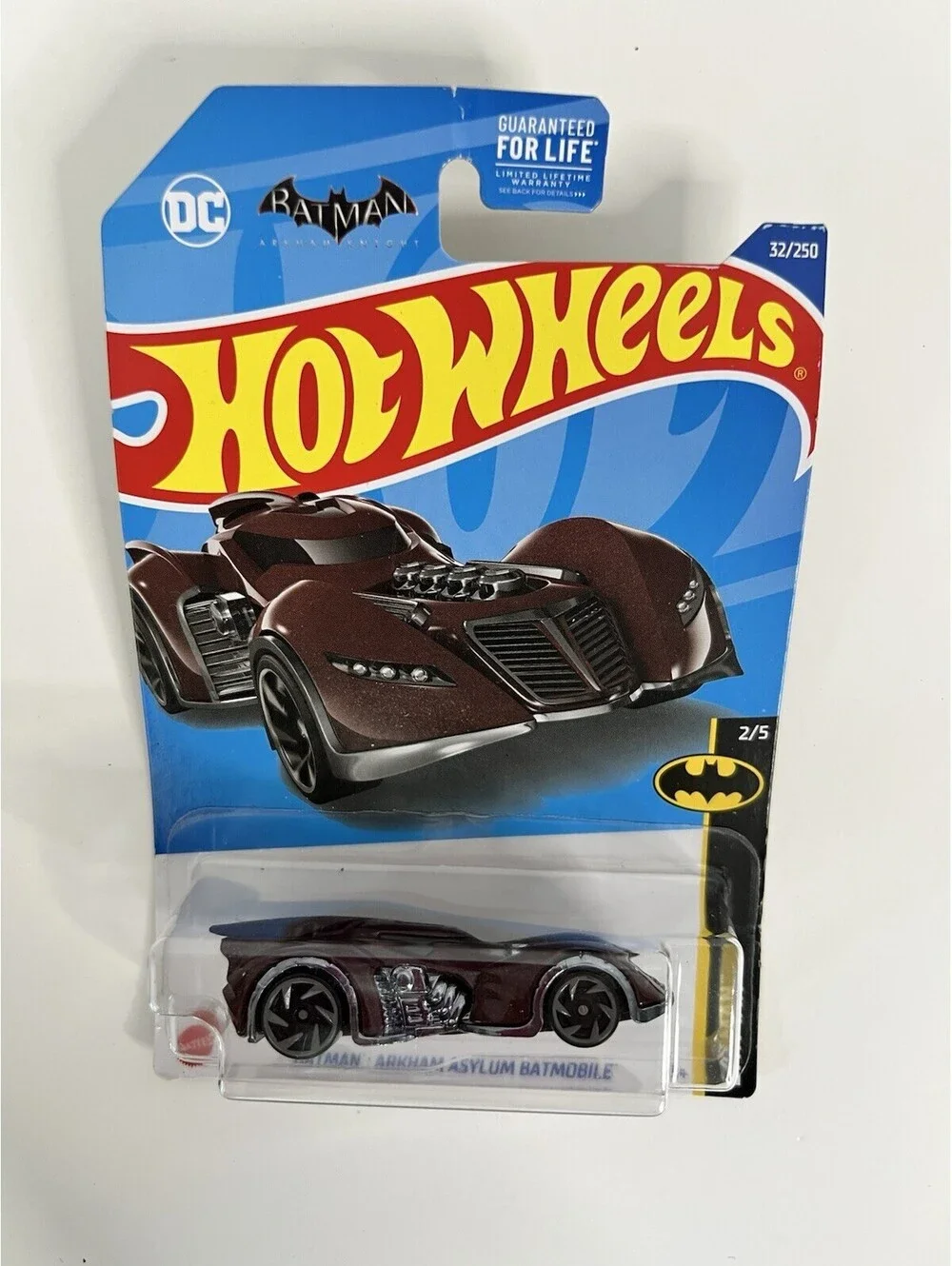Hot Wheels Batman Arkham Asylum Batmobile Burgandy 2022 Mattel HCW59 32/250